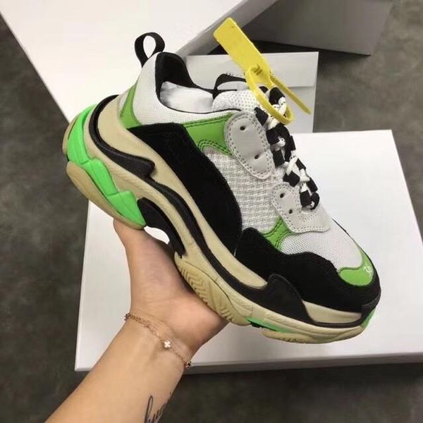

triple s luxury designer shoes low make old sneaker combination soles boots mens womens shoes sports casual shoe chaussures quality, White;red