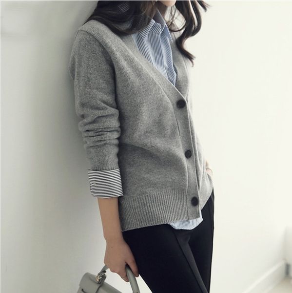 

soft cashmere cardigan women sweater 2019 autumn winter v-neck jacket jumper pull femme hiver streetwear casual cardigan, White