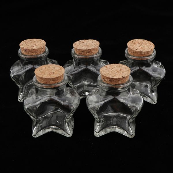 

5 pieces mini cork sers diy decor glass bottle wishing vials