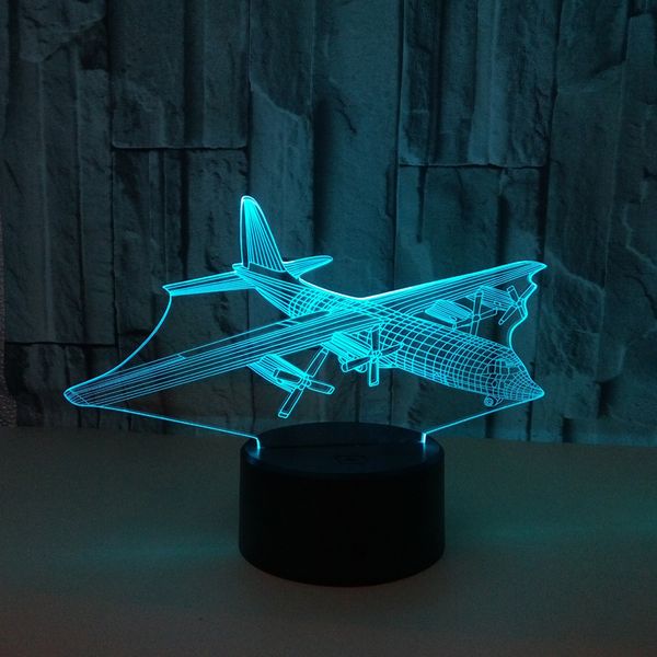 

trade new pattern aircraft touch lamp led second gram force remote control seven coloured lights gradual change touch 3d lamp vision lamp