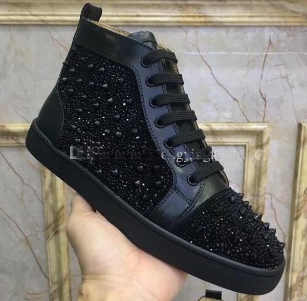 

2019 новые мужские туфли с красной подошвой кроссовки роскошные ну вечеринку свадебные туфли, натуральная кожа Louisfalt шипы на шнуровке повседневная обувь белый бесплатная доставка