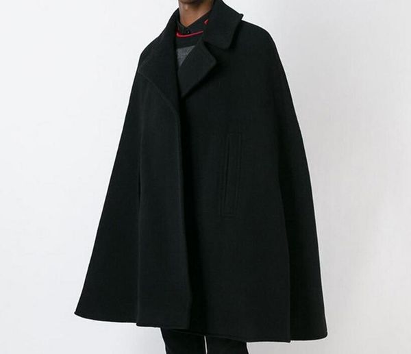 

s-4xl 2018 spring/autumn male new fashion in the long section of loose shape cloak mao nepalese coat, Black