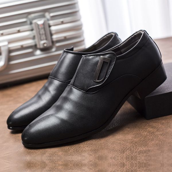 

men's summer tide shoes casual shoes men's pointed british korean black autumn wild youth business shoes size 38-48