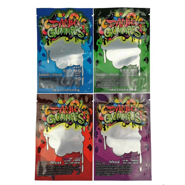 

Горячий Данк Gummies Майларовый Сумка Edibles Розничная Zip замок Упаковка Worms 500мг мишки Кубики Gummy для сухой травы Tobacco Цветок Vape На складе