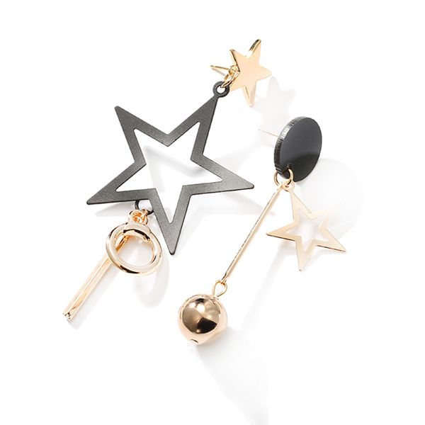 

ab style stars long earrings for women new fashion jewelry asymmetric dangle earrings gift, Silver