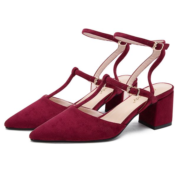 

обувь женщина конструкторы 2020 летней 5см высокого каблука красных черные сандалии 11802ajs4615, Black