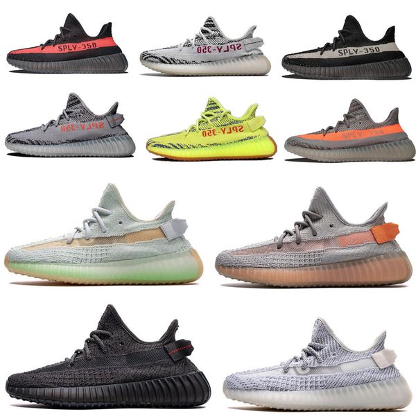 

2020 kanye west yecheil yeezreel running shoes v2 static refective clay true form hyperspace zebra man woman shoe sports sneakers, White;red