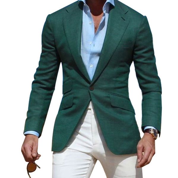 

anniebritney 2020 summer green slim fit men suit with pants summer beach groom wedding tuxedo custom smart casual 2 piece suit, White;black