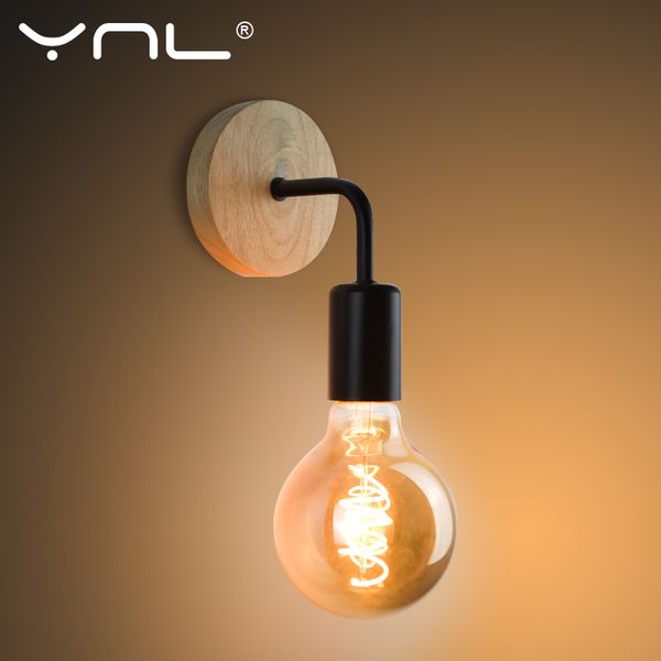 

wood wall lamp vintage sconce wall lights fixture e27 110v 220v bedside retro industrial dining room bedroom indoor lighting
