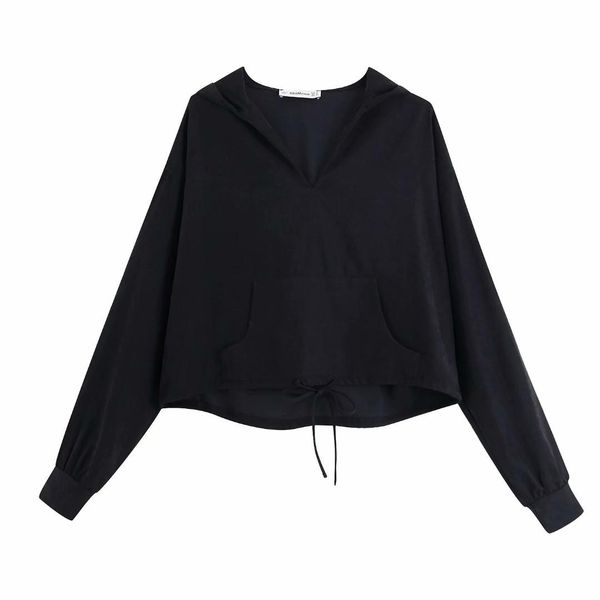 

2019 summer europe and america women's dress new style daishu pocket flowing hoodie women's a8ws9453, Black