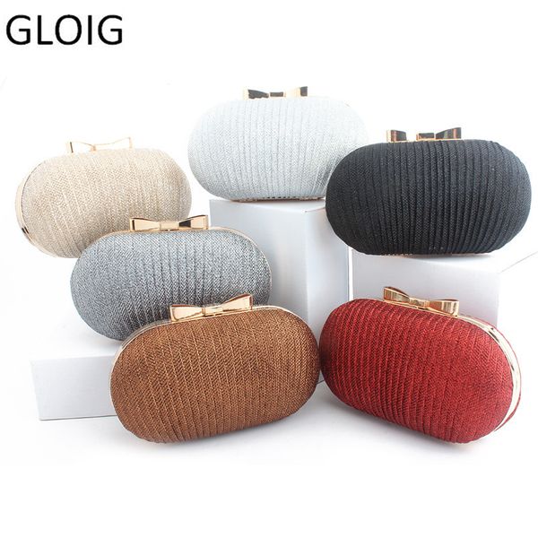 

gloig wedding bridal beaded women evening bag chain shoulder handbags elegant rhinestones clutch evening bag egg shape day clut