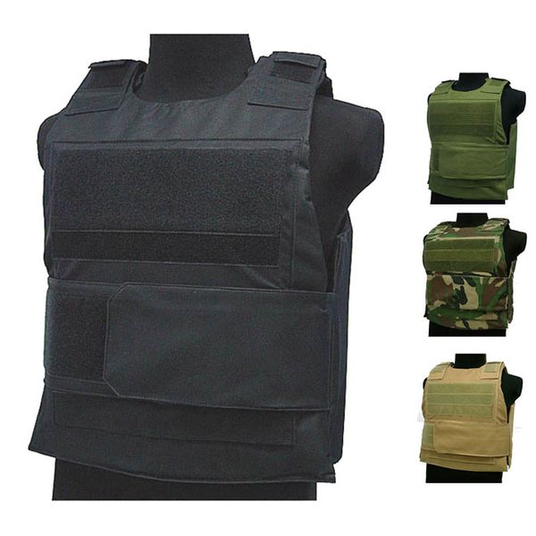 

tactical vest equipment vest outdoor molle carrier body armor army combat paintball hunting for cs wargame, Camo;black
