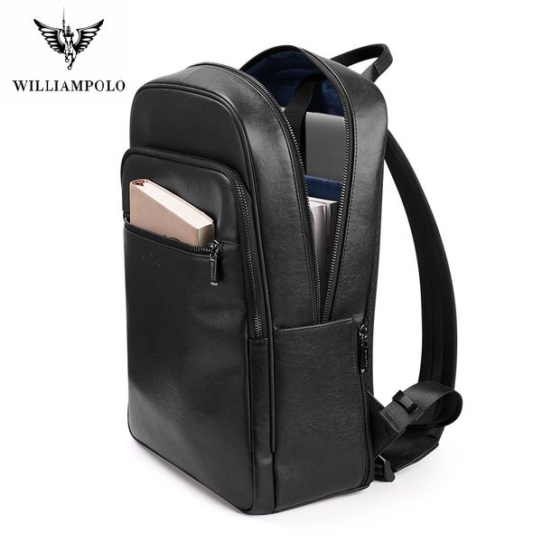 

williampolo travel lapcowhide backpack water resistant bag with port 14 inch computer business backpacks bookbag casual