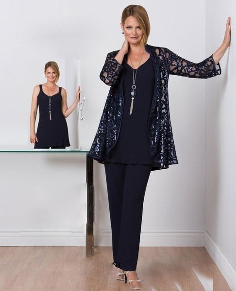 

dark three pieces lace mother of the bride plus size pant suit applique mothers suit with jackets mother's dresses pants suits party dr, Black;red