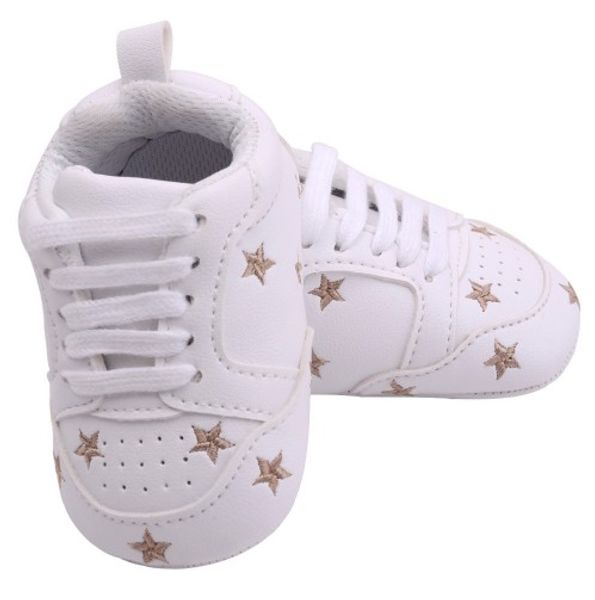

baby shoes newborn boys girls heart star pattern first walkers kids toddlers lace up pu sneakers 0-18 months