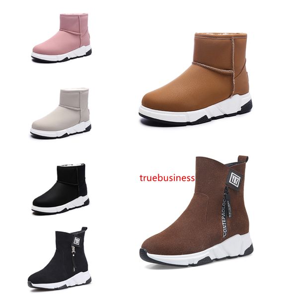 

hot new non-brand моды женщин сапоги тройной черный красный бежевый коричневый замша зима снег ботильоны на открытом воздухе обувь для ходьб