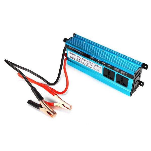 

portable car power inverter 4000w car lcd solar power inverter dc 12/ 24v to ac 220v sine wave usb charger converter adapter