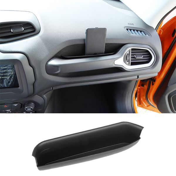 

black car co-pilot armrest handle storage box storage grid for jeep renegade 2015+ abs interior accessories