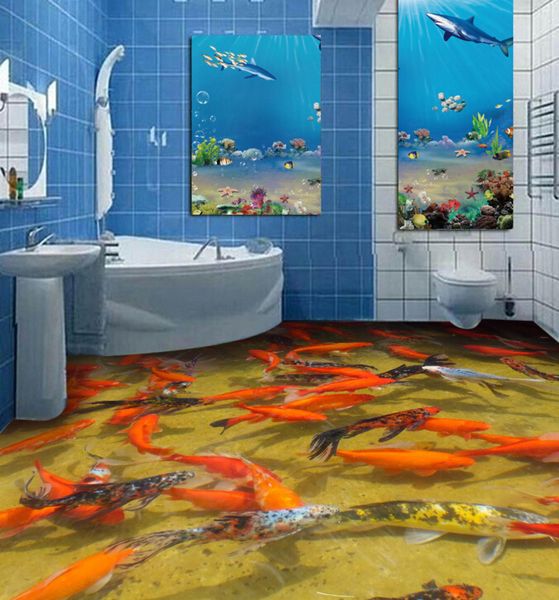 

self-adhesive] 3d ornamental fish 1662 floor wallpaper mural wall print decal wall murals