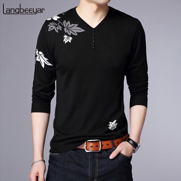 

2019 new fashion brand sweater men pullover v neck slim fit jumpers knitwear christmas winter korean style casual mens clothes, White;black