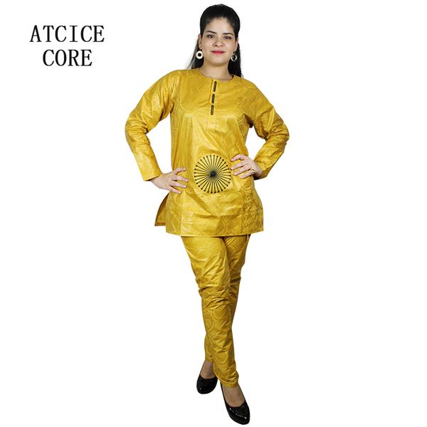 

african dresses for women new fashion design 100% cotton african basin riche embroidery design with pants, Red