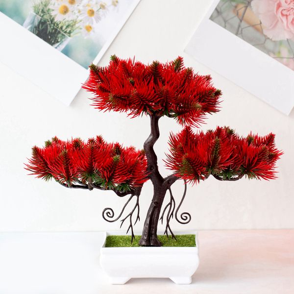 

bonsai simulation plant pine plastic fake wine cabinet bookcase home decor