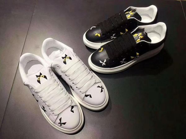 

2018 new designer comfort pretty girl women's sneakers casual leather shoes men womens sneakers extremely durable stability 35-44, Black