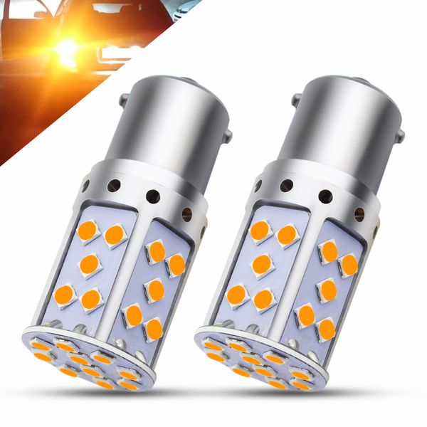 

15w 9-30v 1156 p21w ba15s led bulbs 35 chips 3030 smd led bulb amber for auto reverse lights car turn signal backup light lamps