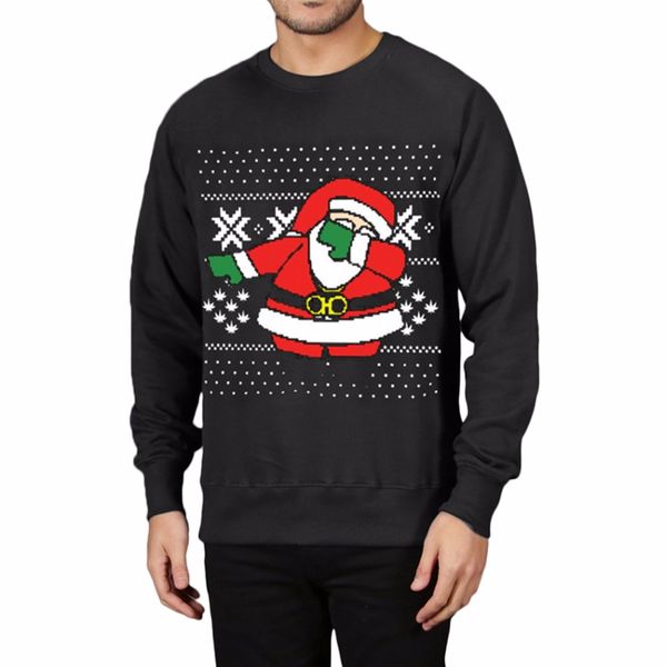

fashion christmas printed hoodies sweatshirt plus size men autumn long sleeve jumper pullovers male tracksuit moletom swag, Black