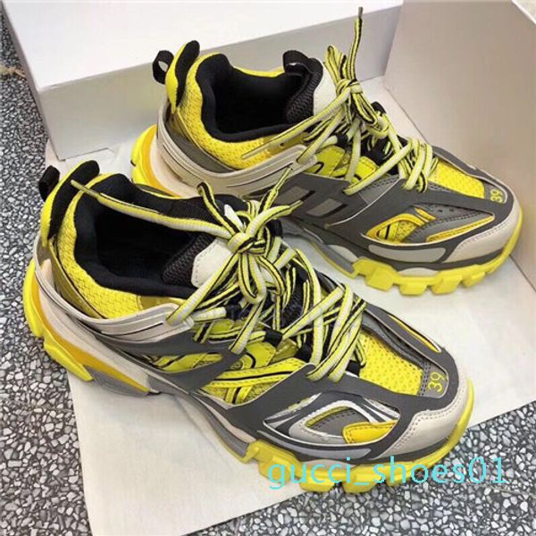 

triple s track 3.0 casual shoes man woman sneaker lace-up mixed colors fashion lace up grandpa trainer designer chaussures de sport g01, Black