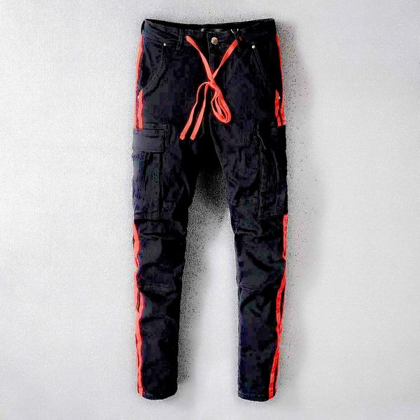 

mens amiri jeans роскошные классические повседневные джинсовые узкие джинсы европейский и arn американский стиль брюки итальянский бренд джи, Blue