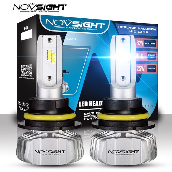 

novsight 2pcs mini h7 led h4 car headlight h11 hb3 9005 hb4 9006 9007 led headlight bulbs 6000k 10000lm play and pluy fog lamps
