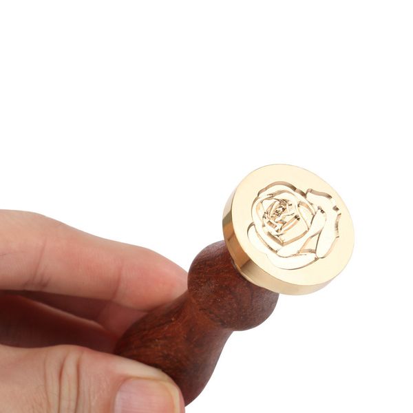 

wooden wax sealing stamp handle brass sealing wax stamps head vintage rose animals wax seal head for scrapbooking f2