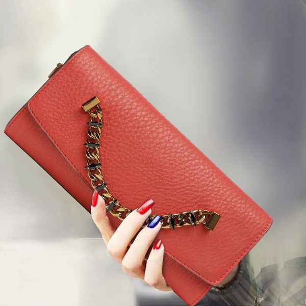 

fashion clutch bag genuine leather chain decor cover clutches purse envelope bags women party chain shoulder bag crossbody flap