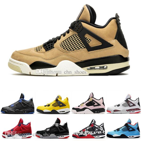 

2019 new bred 4 4s mens basketball shoes iv what the mushroom laser wings eminem pale citron women sports designer sneakers 36-47