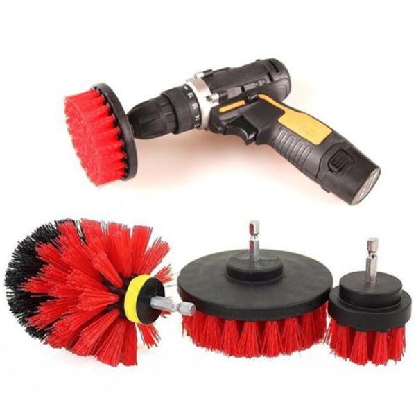 

car wash brush hard bristle drill auto-detailing electric cleaning brush 3pcs