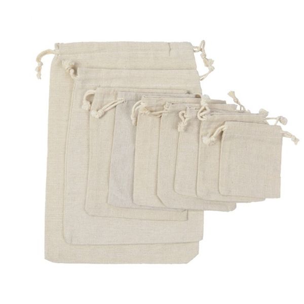 

reusable cotton drawstring shopping bag women men travel shopper tote storage bags fruit and vegetable handbag shopping bags