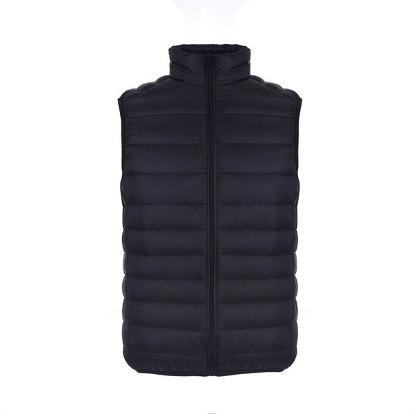 

2018 new arrival brand men sleeveless jacket winter ultralight white duck down vest male slim vest mens windproof warm waistcoat, Black;white