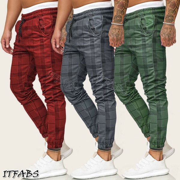 

new fashion men casual gym long sport pants slim fit trousers running joggers gym sweatpants, Black