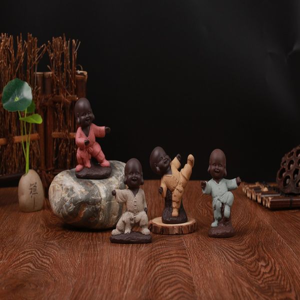 

new kungfu little monk automobile office ceramic handicraft ornament pet home furnishing