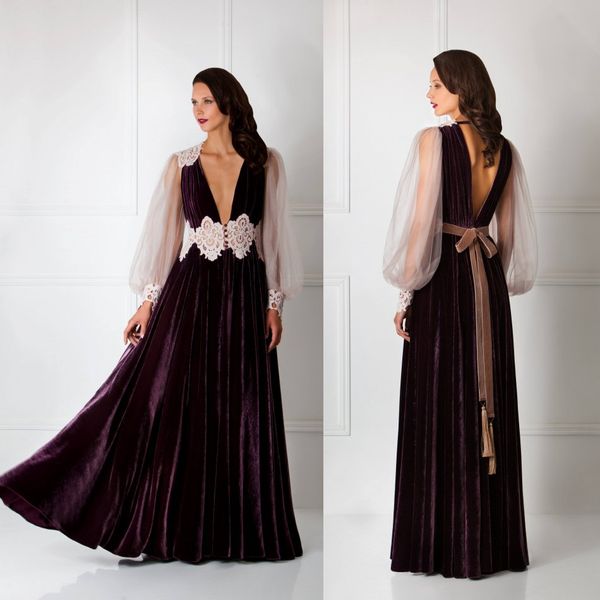 Velvet Winter Robe Nightgown With Lace Bathrobe Sleepwear Bridal Robe Floor Length Deep V Neck Party Gifts Bridesmaid Dress Long Sleeve Bridesmaids