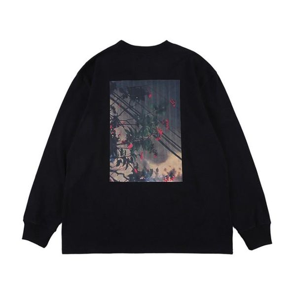 

мужчины футболка печать new crew neck tee tops противотуманной дизайнер футболки мужчина с длинным рукавом, White;black