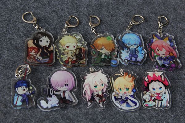 

anime cartoon fate/grand order archer gilgamesh acrylic keychain keyring gift tamamo no mae acrylic keychain halloween cosplay, Silver