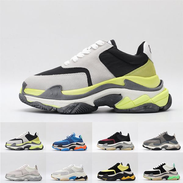 

2019 Designer Mens Sneakers Fashion Mix Colours Paris Triple S Womens Platform Casual Shoes High Quality Trainers Dad Shoes Size 35-45