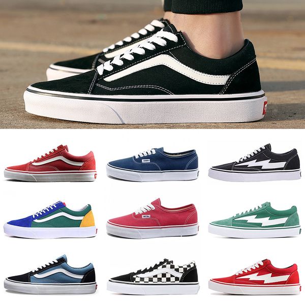 

wholesale van off the wall canvas shoes old skool fear of god classsic slip-on skateboard shoes sk8-hi yacht club revenge x storm sneakers, White;red