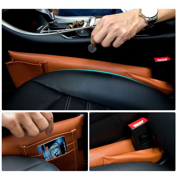 

1 pair car seat storage strip multifunctional seat side gaps slit filler pockets jld