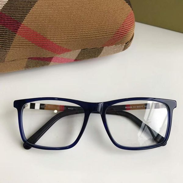 

wholesale- be2283 concise rectangular glasses frame 54-17-140 plaid designer for prescription glasses pure-plank fullset case, Silver