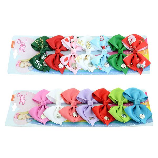 

7pcs/lot girls hair accessories bowknot colorful ribbon children princess hairpins kids hairwear cute hair bows clips, Slivery;white