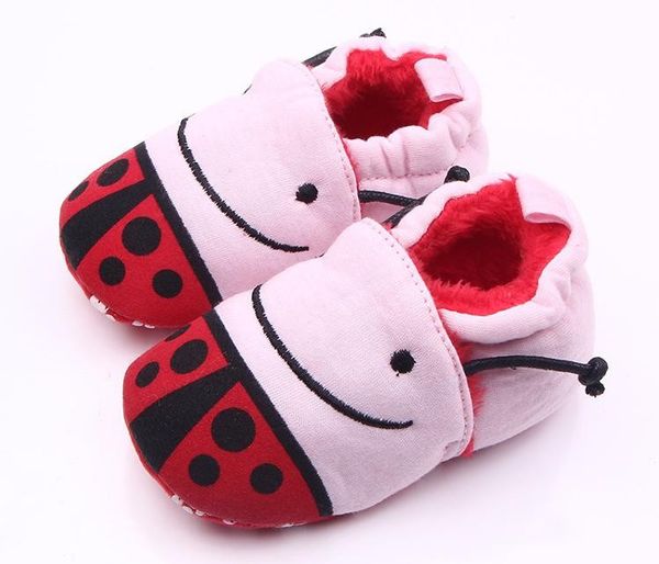 

new style 0-12 months baby girls boys lovely cartoon monkey/beetles cotton warm soft non-slip crib shoes 12cm
