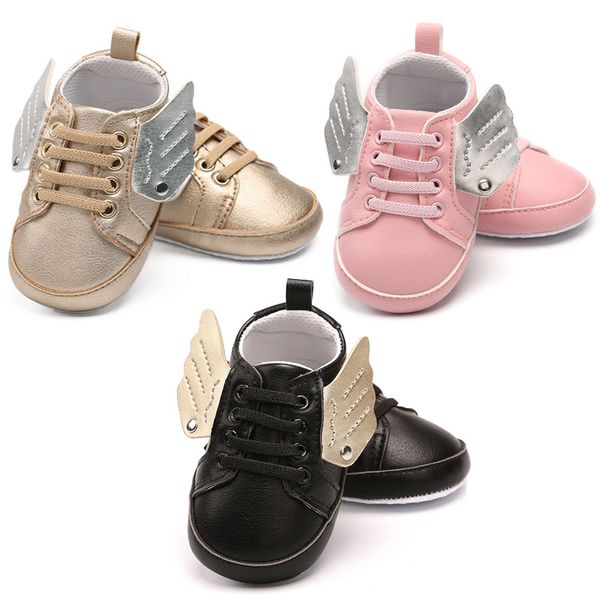 

baby shoes pu leather shoes sports sneakers newborn baby boys girls 3d wings modeling infant toddler soft anti-slip